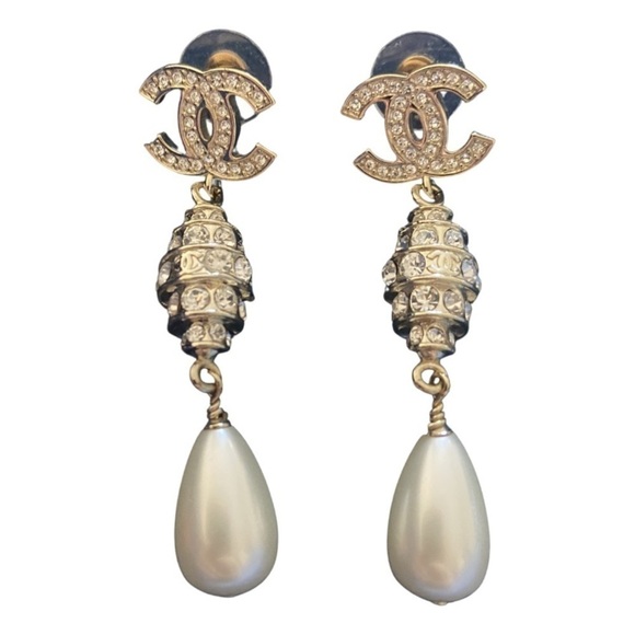 Chanel CC Pearls and Stones Earrings - Picture 1 of 8